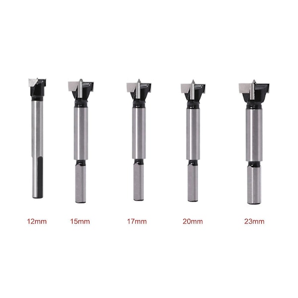 XJ-Five Industriell Karbid Träbearbetningsborrar Med Triangulära Skaft Innehåller 12 Mm, 15 Mm, 17 Mm