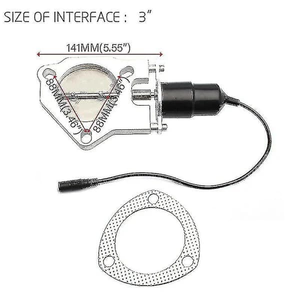2,5\" Elektrisk Eksosrør Nedre Rør E-Cut Cutout Ventil Fjernkontroll Kit[JUN] 2,5 Tommer
