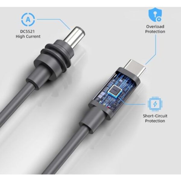 Starlink Mini datakabel – Vanntett Starlink Mini USB C datakabel, DC til TYPEC ---- 3 m kabel