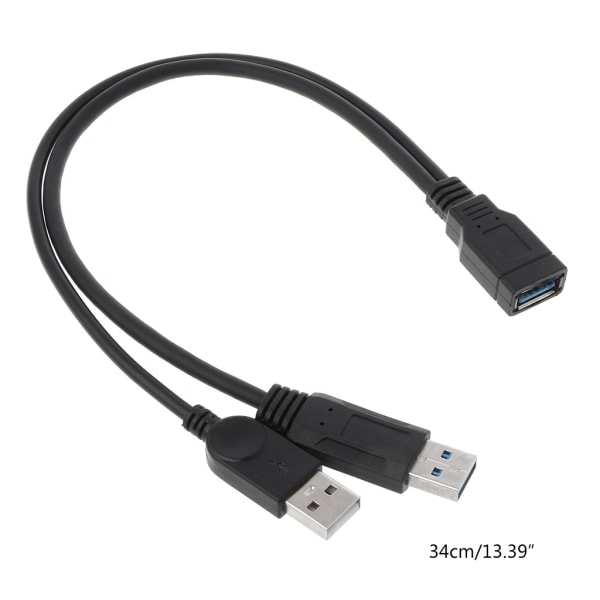 USB 2.0 Dobbel Splitterkabel - 2 Hun til 1 Hann