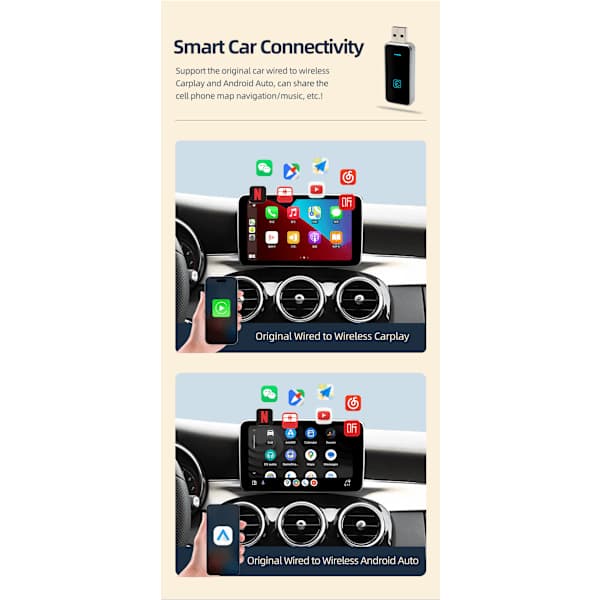 Langaton CarPlay -sovitin 2024 - Ohuin, uusin ja nopein langaton CarPlay-sovitin