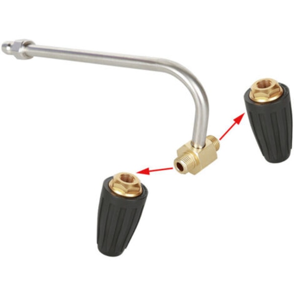Tagrenderenser 3600 PSI 2 roterende turbine dyser + 1/4 tomme Quick Disconnect, højtryksrenser, tagrensningsværktøj
