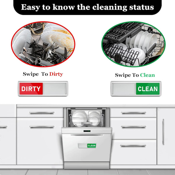 1 Dirty Clean Diskmaskinsmagnet - Ren och Smutsig Disk