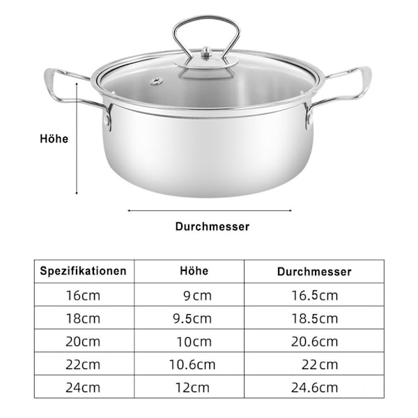 10-delars rostfritt stål grytset med lock - DHL