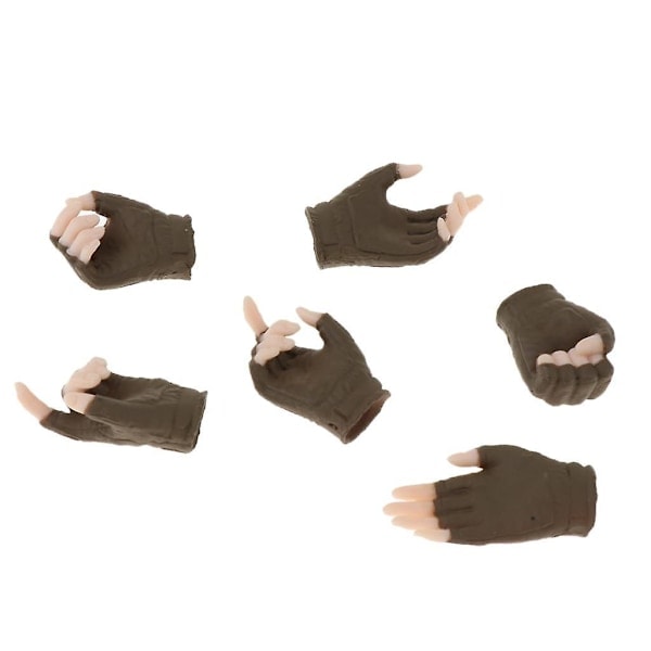 3 Par 1/6 Skala Flexibla Händer i Handskar för 12 \" Kvinnlig Actionfigur Kaffe 20x20x10mm