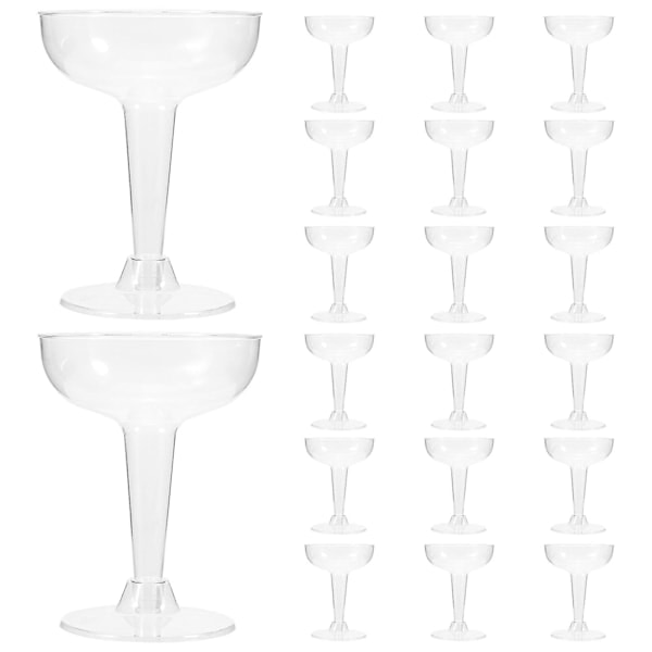 20 engangs champagneglas i klar plast til cocktails og desserter [DB] Som Vist Som Vist 11.2X8.5cm