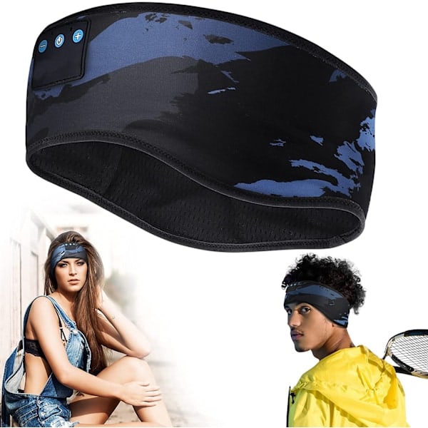 Trådløse sportshodebånd-hodetelefoner med ultratynne HD-stereohøyttalere, perfekt for trening, jogging, yoga, søvnløshet, sidesovere, fly