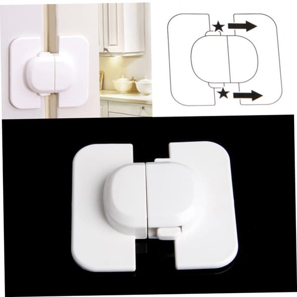 Strong Self-Adhesive Lock with Drill Protection for Refrigerator, Easy to Install and Use