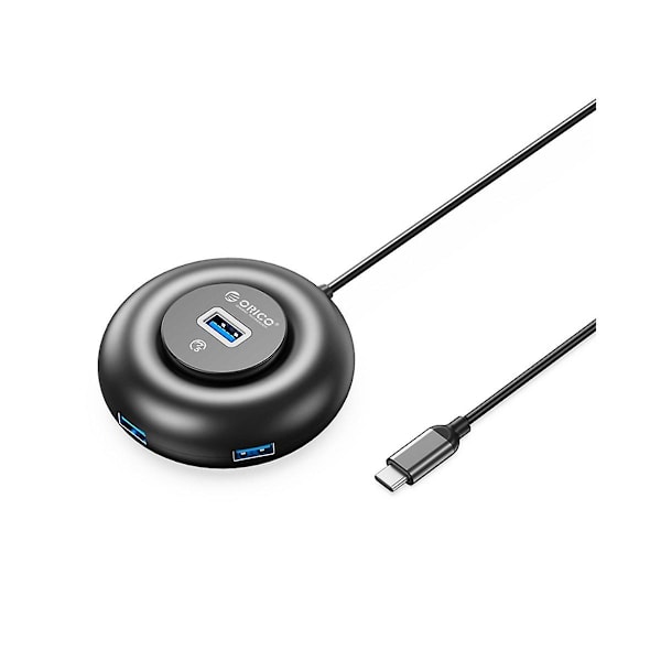 XJ-Portable Tukee Hot-swappable Transport-stable Usb 3.0 Hub Pyöreä Hub Telakointiasemat, musta Y
