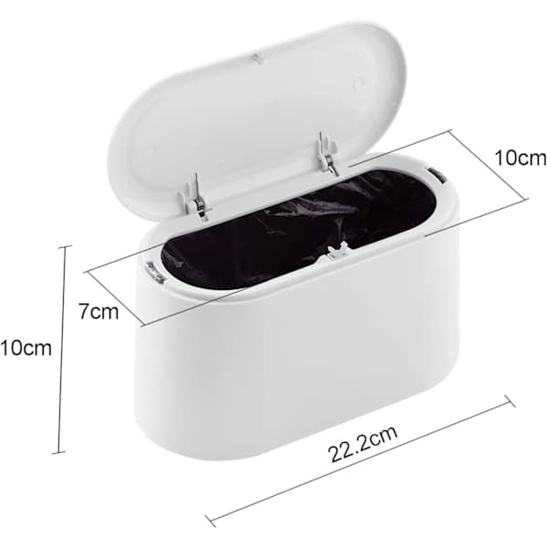 Bordskorg, Plast med Fällbart Lock (Vit)