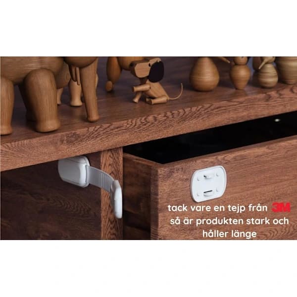 10X Barnelås sikkerhetslås for skuffer Hvit White one size[pl]