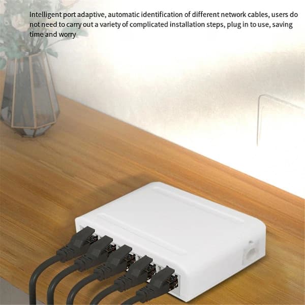 8-ports Gigabit Dataswitch, netværkshub, desktop Ethernet-splitter, plug & play skærmede porte blæserløs