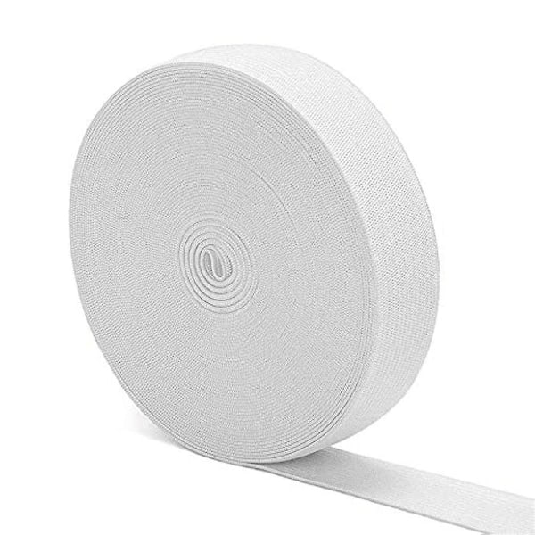 XJ-Vit Syresår 40m 20mm Stickad Elastisk Spole Kraftig Stretch Hög Elasticitet Band Material