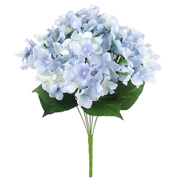 XJ-Kunstige Silkeblomster 7 Store Hode Hortensia Bukett for Bryllup, Rom, Hjem, Hotell, Festdekorasjon