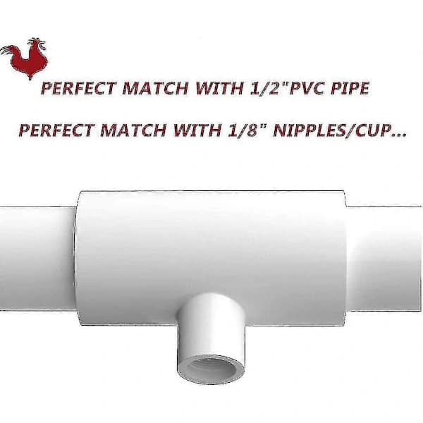 Vannkopper for kyllinger, 4-pakning PVC T-koblinger for vann