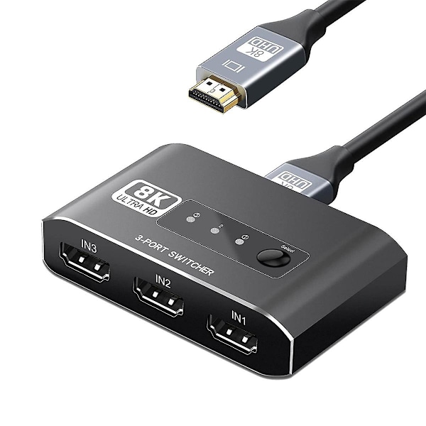 XJ-3 In 1 Ut -kompatibel Switch Selector, Stöder 4k@120hz Hd -kompatibel Selector Switcher För Ga