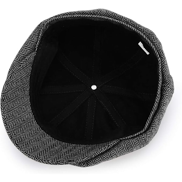 XJ-Baker Boy Hatt 8 Panel Herringbone Tweed Gatsby Hatt Ivy Irish