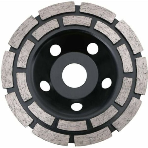 Diamantskive 125 x 22,2 mm med Dobbelt Række af Segmenter - Universel Anvendelse til Slibning af Beton, Sten, Granit, Afretningslag, Murværk.