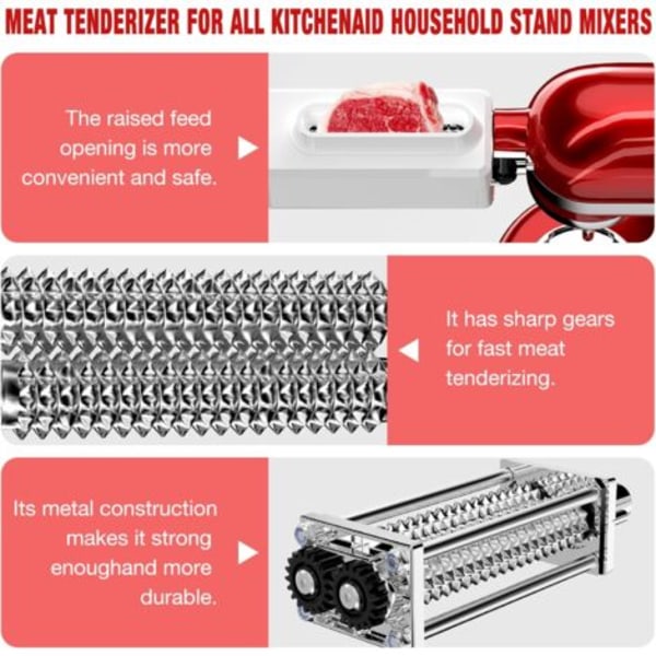 Sähköinen lihanmureuttaja kaikkiin KitchenAid- ja Cuisinart-yleiskoneisiin, Kitchen Aid -lisälaitteet, mureuttaa lihan tasaisemmin ja vaivattomasti, sopiva