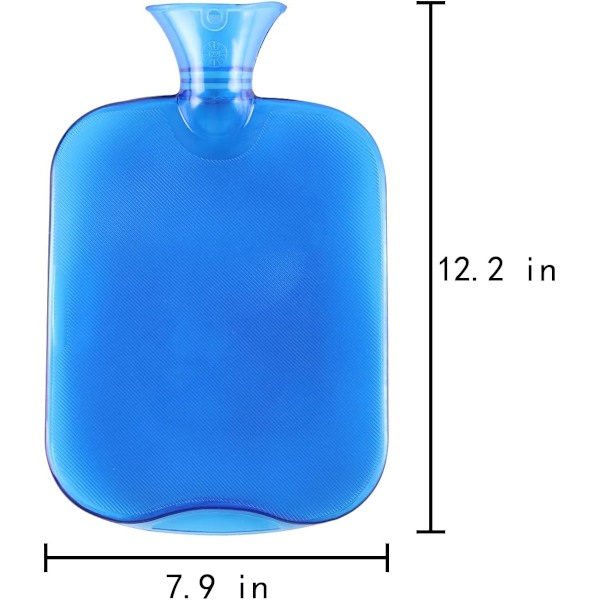 XJ Högkvalitativ gummiflaska med lock transparent varmvattenflaska 2L med stickad ärm. (RÖD)