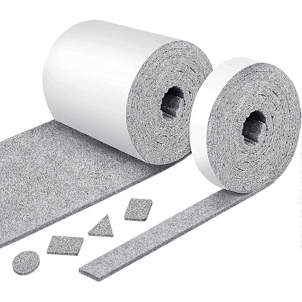 Grey 2 Rolls Felt Strips, Self Adhesive Felt Strong Felt Strips