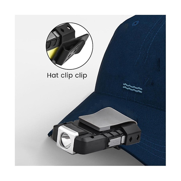 XJ-Multi- Type-c Uppladdningsbar Pannlampa LED Löparlampa Utomhus Ryggsäcksklämma Promenadslampa