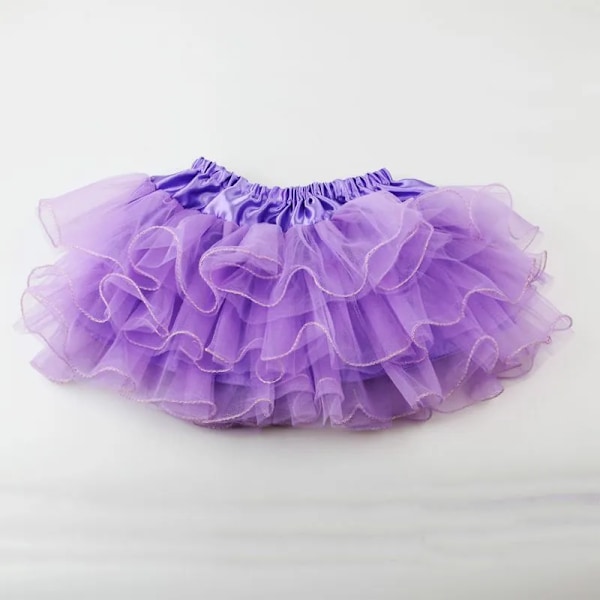 E15E Småbarn Flickor Balett Dans Mini Kjol Volangprydd Glitterkant Tu
