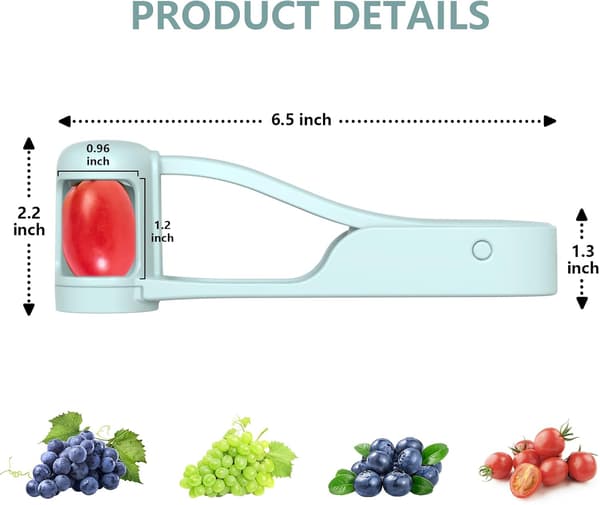 Grape Cutter for Toddlers, Grape Cutter for Babies, Time-Saving and Practical Fruit and Vegetable Salad Tool (Blue)