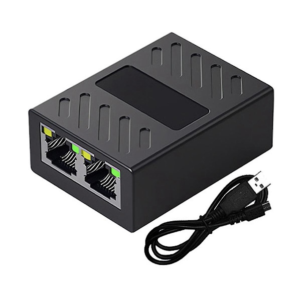 XJ-1 Til 2 Ethernet Netværkskabel Netværk Rj45 Splitter 100m Kobler Konnektor Extender Adapter Til Com