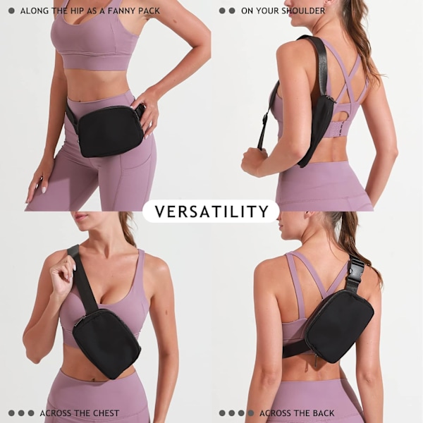 XJ-Crossbody Magväska för Kvinnor och Män, Överallt Bältesväska med Justerbar Rem, för Utomhusvandring, Löpning, Resor, Vardagsbruk