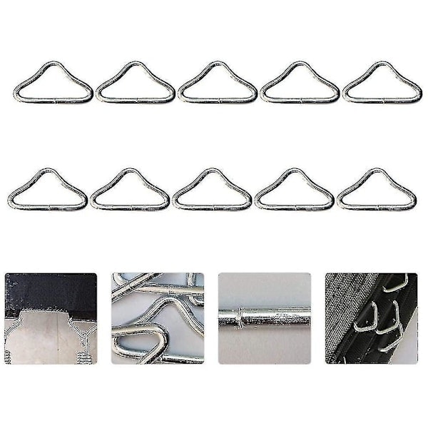 20 stykker trekantede ringspenner i rustfritt stål V-ringer for trampolin reservedeler trampolinmatte håndverk [DB]