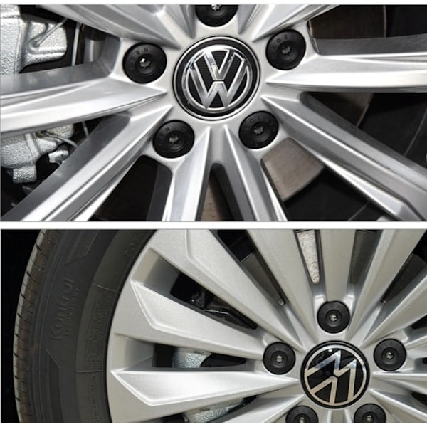 Passar till Volkswagen 5-ekrade navkapslar däcklogotyp 135mm (4 st)