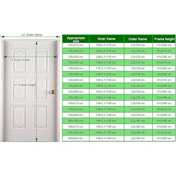 XJ-Myggnett Magnetisk dør 120x210cm Meget tett maske Myggnett Magnetdør Gardin Anti Fluer Insektmiddel med teip, magnetstift