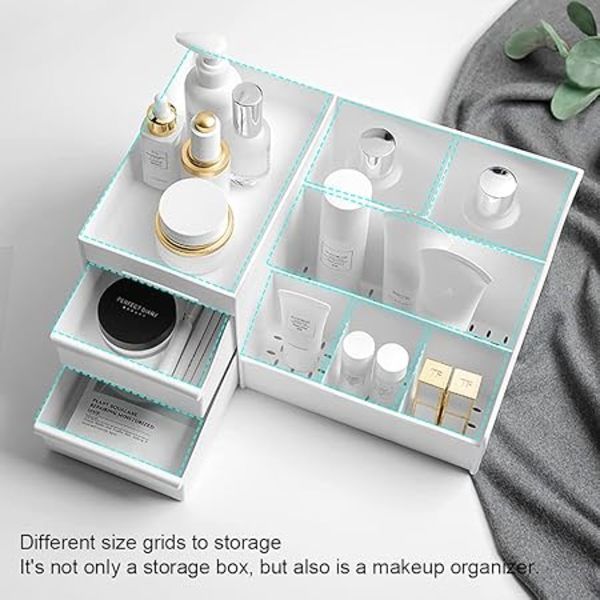 Makeup Storage Box Desk with Drawers, Makeup Organizer