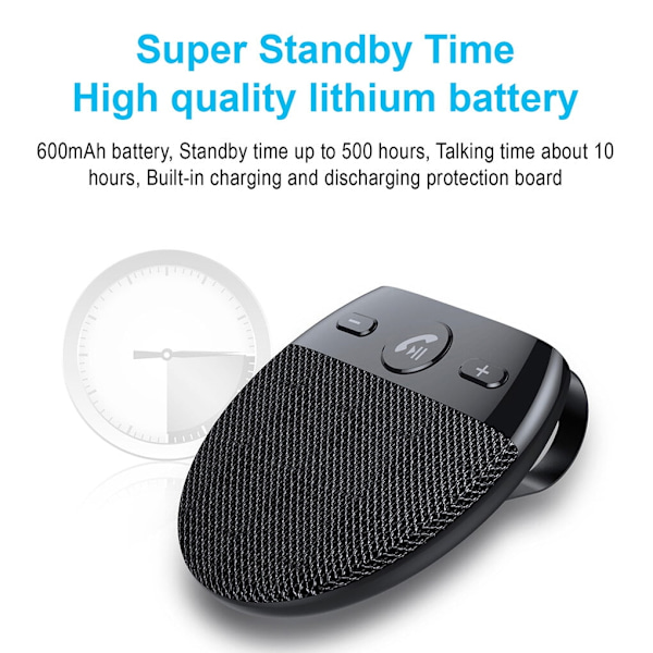 XJ-Bluetooth V5.0 Handsfree Auton Aurinkosuoja Puhelin Ladattava Langaton Musiikki Kaiutinpuhelinpaketti