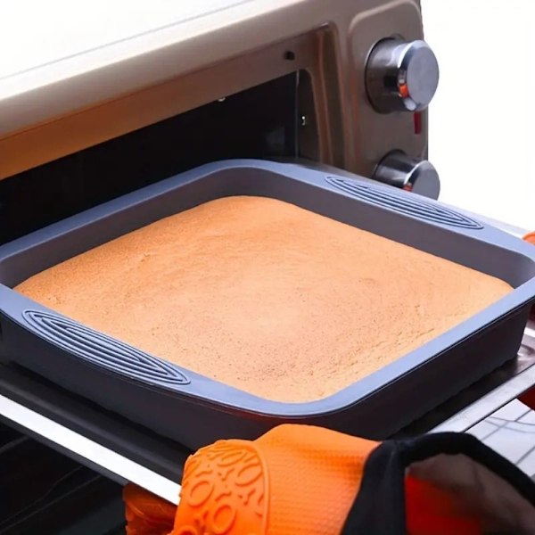 XJ-Kvadratisk Silikoneform til Bagning af Kager, Fødevaregodkendt, Non-stick, Foldbar og Holdbar