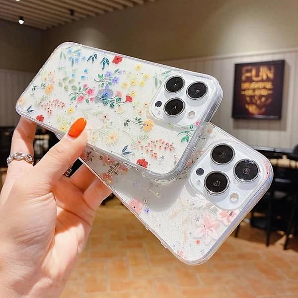 Blomstrete Epoxy TPU Telefondeksel for iPhone 13