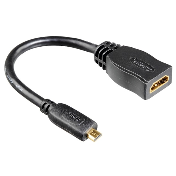 XJ-Hama Adapteri HDMI Micro D-HDMI Uros-Naaras Kulta Musta