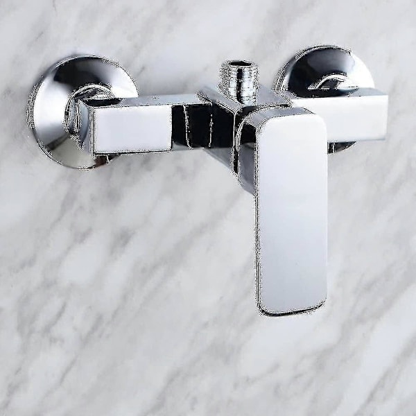 Modern Krom Väggmonterad Duschblandare Med Duschhuvud För Kallt Och Varmt Vatten