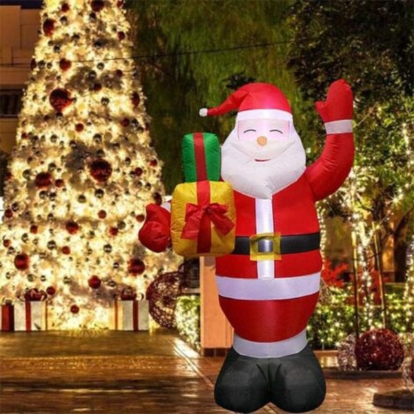 150 cm Uppblåsbar Jultomte, Uppblåsbar Juldekoration för Trädgård, Utomhus Tomtefigur med LED-belysning, Jätte Uppblåsbar Jultomte Dekor