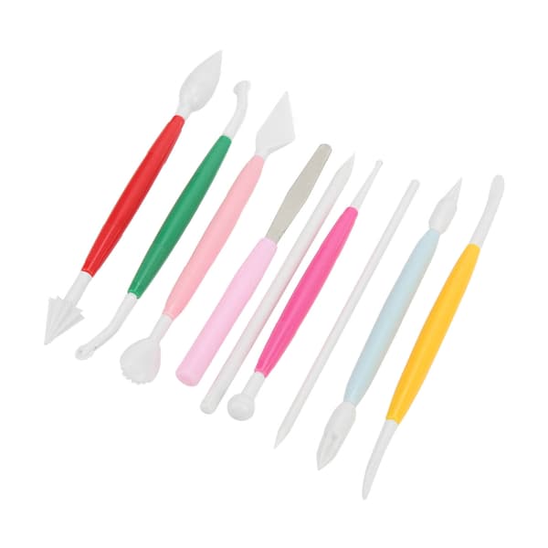 9 st Kids Plastic Box Modeling Clay Tools Non Slip Handle Smoother Edges Pottery Clay Sculpting Tools for Home School DIY
