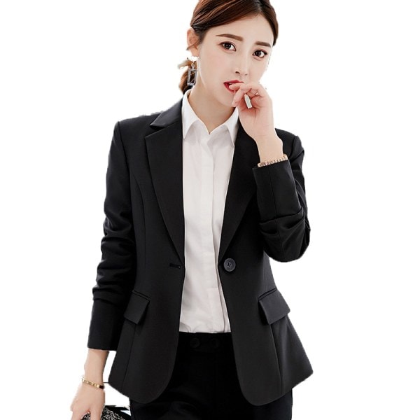 Dame Blazer Slank Blazer Langermet Kragejakke Business Kontorjakke M