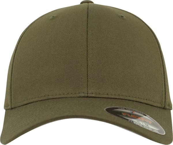 Flexfit Wooly Combed Keps för män och kvinnor, 63% polyester 34% bomull 3% elastan, Klassisk Flexfit Baseballkeps för urban vardagsbruk, Oliv, XXL
