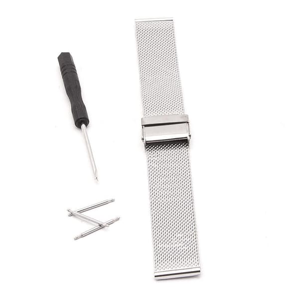 Urrem i mesh - Sort eller Sølv 20 mm Sølv Sølv Silver Silver