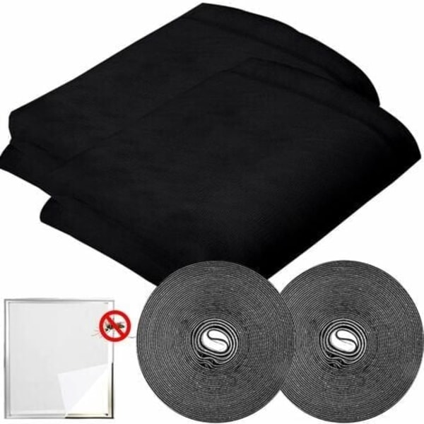Myggnett for vindu, Insektstopp Standard Myggnett for vindu, Vindusnett, med 2 ruller selvklebende strips, 2 pakker, 150 cm x 200 cm (b