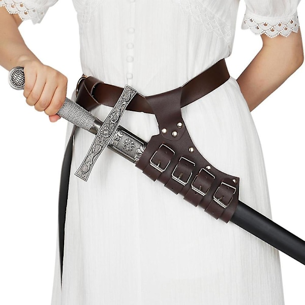 XJ-Medeltida Lädersvärdsbälte Midjebälte Slida Rapir Spänne Rem Hölster Män Rustning Cosplay,bro