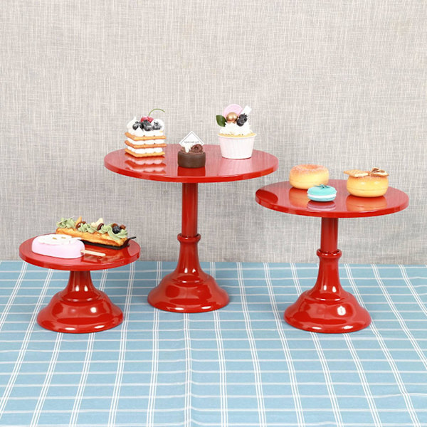 Metallisk kakefat Rund Sokkel Dessert Holder Cupcake Display Stativ Bakeware Til Bursdag Bryllup