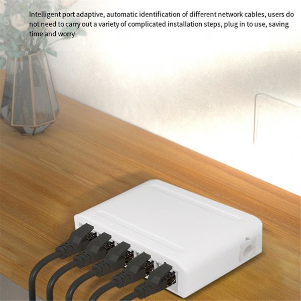XJ-5 Port Gigabit Data Switch, netværks-hub, desktop Ethernet-splitter, plug & Play skærmede porte, blæserløs