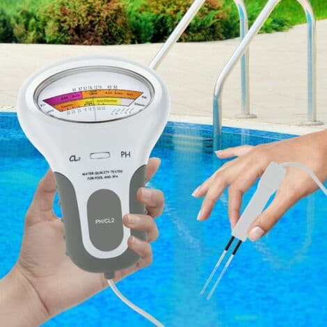 2-i-1 pH- og Cl2-tester, vandkvalitetstester til swimmingpool, spa, vandkvalitetsmonitor