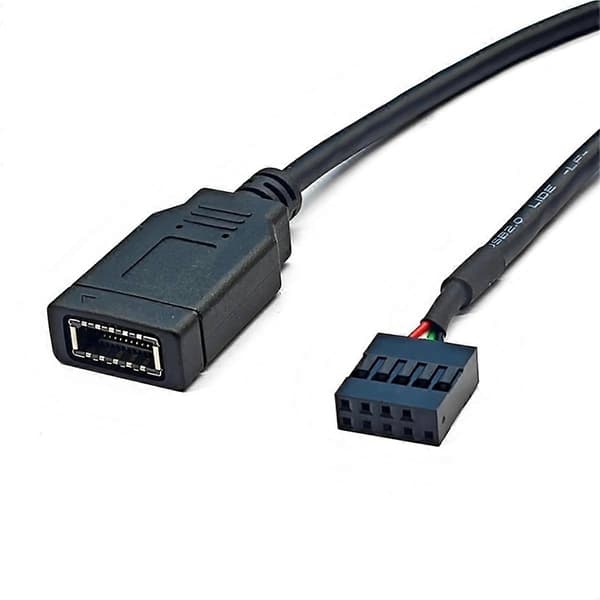 xjxj--USB 9PIN til Type-C frontpanelkabel USB 9PIN til TYPE-E KEY-A adapterkabel USB frontpaneladapter